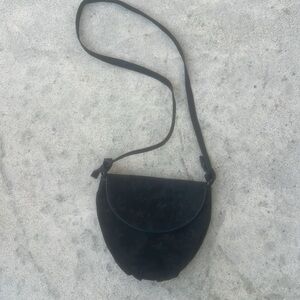 Bottega Veneta Black Suede Butterfly Print Small Crossbody Purse Made in Italy